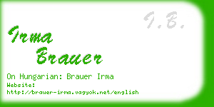 irma brauer business card